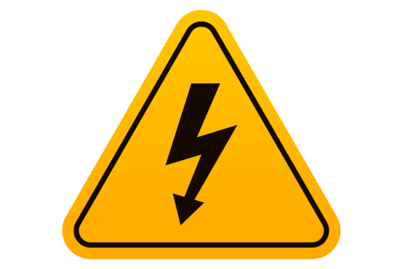 Electric Power Safety Sign. Caution Stic Graphics
