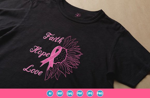 Faith, Hope, Love - Breast Cancer Graphics