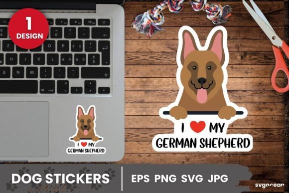 German Shepherd Sticker SVG Printable for Crafts and Graphics