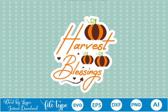 Harvest Blessings Sticker SVG for Crafts and Graphics