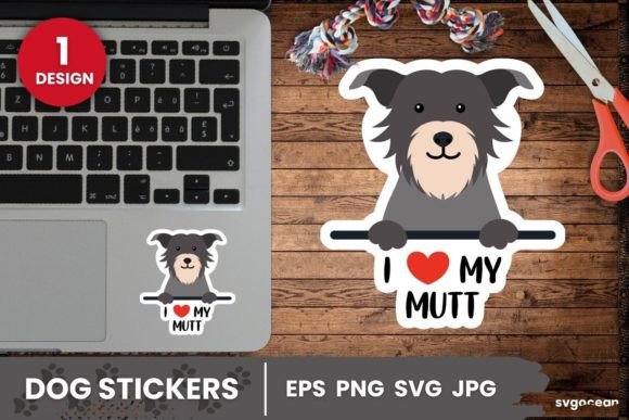 Mutt Sticker SVG Printable for Graphics and Crafts