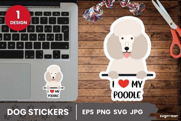 Poodle Sticker SVG Printable for Crafts and Graphics