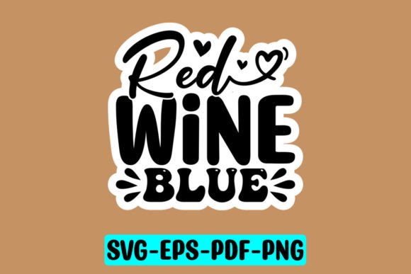 Red Wine Blue Sticker Svg: Graphics for Crafts and Content