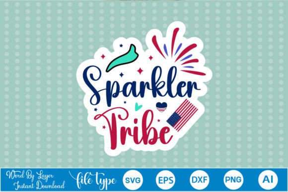 Sparkler Tribe Sticker SVG for Crafts and Graphics