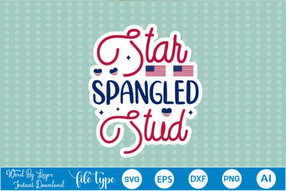 Star Spangled Stud Sticker SVG