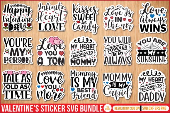 Valentine's Sticker SVG Bundle